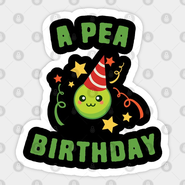 Funny Peas Happy Birthday Pun Sticker by Shirts That Bangs